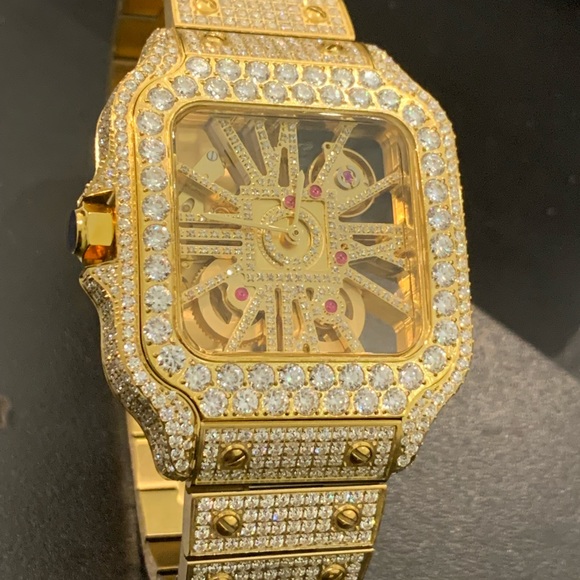 Real moissanite watch on stainless steel